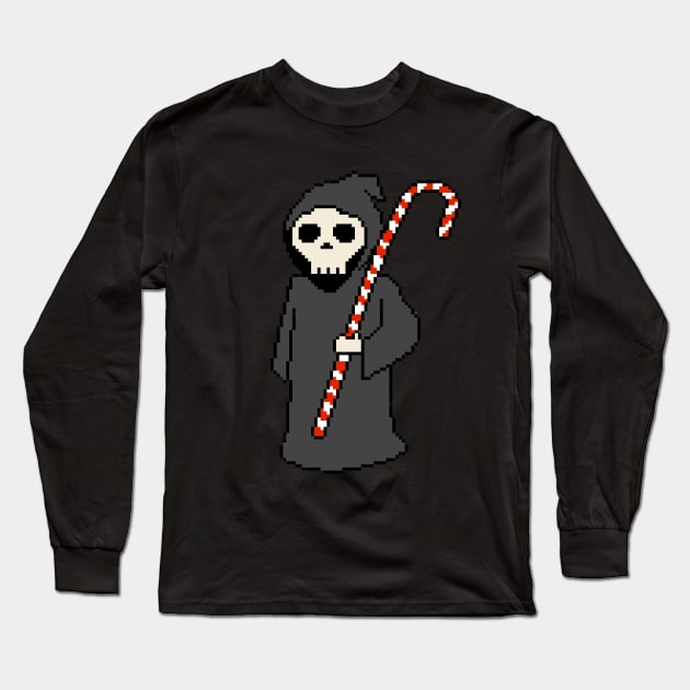 Pixelated Christmas Grim Reaper Long Sleeve T-Shirt by pookiemccool